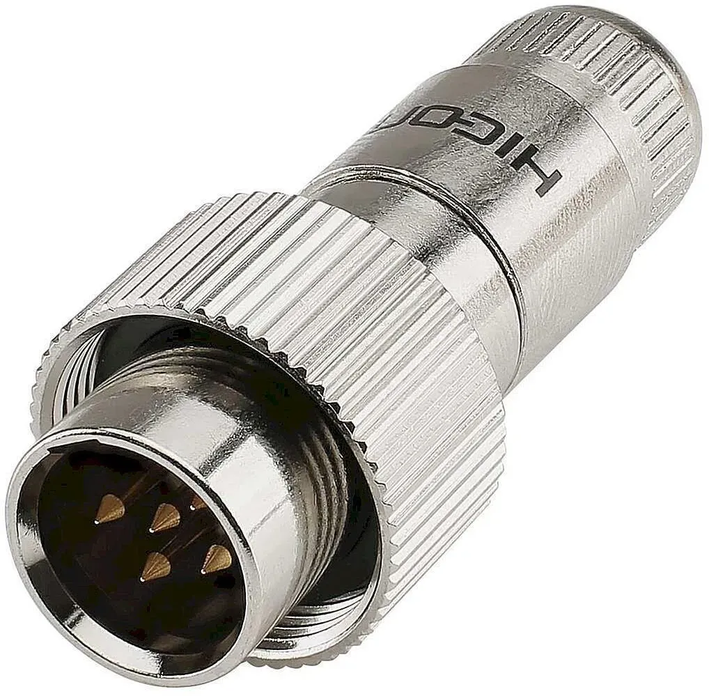 HICON MINI-XLR, IP67 & EXTRA ROBUST, IP67 , 5-pol , Stahlgehäuse-stecker, vergoldete(r) Kontakt(e), gerade