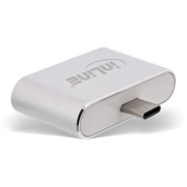 InLine Mini USB 2.0 Hub, USB C Stecker auf 2x USB A Buchse, silber