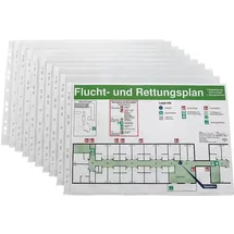 Lands Prospekthüllen DIN A3 quer transparent genarbt 0,08 mm, 10 St.