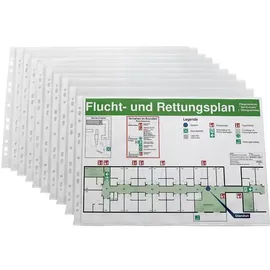 Lands Prospekthüllen DIN A3 quer transparent genarbt 0,08 mm, 10 St.