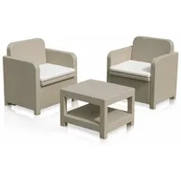 Outdoor Garten Lounge Sessel Grand Soleil Giglio Bar Rattan 2 Sitzer - Beige - Beige