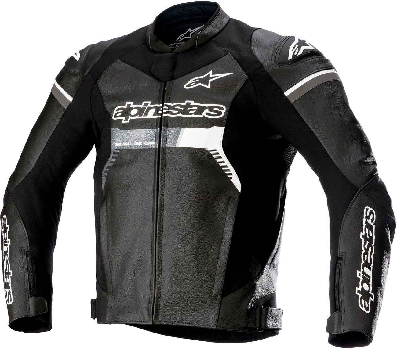 Alpinestars GP Force, veste en cuir - Noir/Blanc - 52