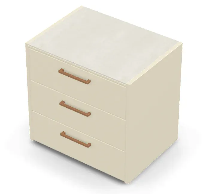 Brabura CT 90 Schubladenmodul - Iron Frost / Perle Blanche / Holzgriff
