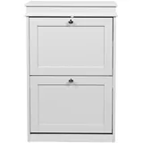 hjh living Estha 20 53 x 24 x 82 cm 2 Schuhklappen weiß / weiß