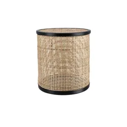 Aufbewahrungsbox , braun , Metall, Rattan, Rattan, Metall , Maße (cm): H: 21  Ø: 20.5