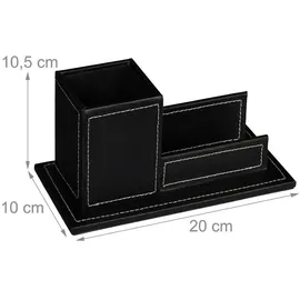 Relaxdays Stiftebecher Kunststoff 10,5 x 20 x 10 cm Schwarz