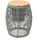 MARELIDA Beistelltisch Gartentisch oval fassförmig Gartenmöbel mit Behälter 49cm grau