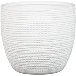 Scheurich Corteza Blumentopf aus Keramik, rund, Panna Weiß, 25,5 x 22,1 cm