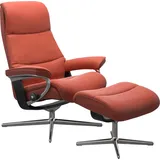 Stressless Stressless® »View« Set, Relaxsessel mit Hocker, mit Cross Base, Größe S, M & L, Holzakzent Schwarz