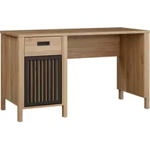 Forte Schreibtisch "Jytana", mauvella eiche, mauvella eiche, mauvella eiche, B:125cm H:72,3cm T:56,5cm, Tische, Schreibtisch, B/H/T 125/72,3/56,5 cm, Lamellenfront