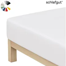 schlafgut Spannbettlaken Jersey 90 x 200 - 100 x 200 cm weiß