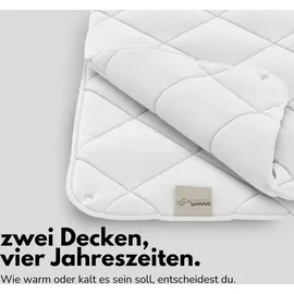 Sämann Bettdecke 200x200 cm, 2-teilige Ganzjahresdecke atmungsaktiv
