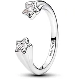 Pandora Moments Sternschnuppen Offener Ring aus Sterling Silber mit Zirkonia, Größe: 58,