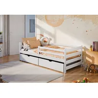 Kids Collective Kinderbett 90x200 mit zwei Schubladen, Rausfallschutz und