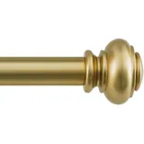 BellaHills Gardinenstangen für Fenster, 25 mm, einzelne Gardinenstange mit klassischen Endstücken, 76 bis 190 cm, verstellbare Gardinenstange mit Halterungen, Beschläge-Set für Wohnzimmer & Tür, Gold