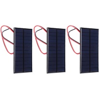 Mini-Solarzellenmodul, 3 Stück DC 6 V 1 W Solarzellen-Leistungsmodul Polykristallines Silizium-Solarmodul mit 30 cm Kabel