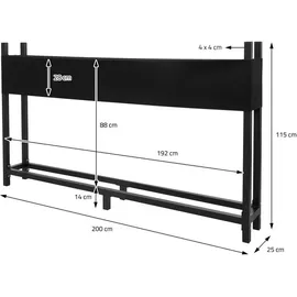 ML-Design Metall Kaminholzregal mit Abdeckung 200x25x115 cm Anthrazit Stahl