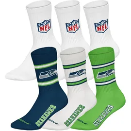 NFL Socken 6er Pack Stretch-NFL 6Pack Crew Socks, bunt|grün 39-42