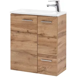 Tchibo - Waschtisch »Matteo« inkl. Becken - 50x25x60cm - braun - Holz / Keramik / Metall