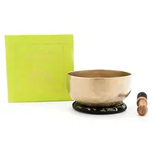 Klangschalen-Center Klangschale in grüner Geschenkbox M mit Lotus-Box und Zubehör
