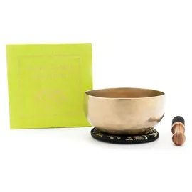 Klangschalen-Center Klangschale in grüner Geschenkbox M mit Lotus-Box und Zubehör