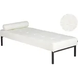 Beliani Chaiselongue CHINON Bouclé 178 x 0 x 0 cm Weiß mit Kissen