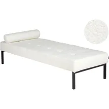 Beliani Chaiselongue CHINON Bouclé 178 x 0 x 0 cm Weiß mit Kissen
