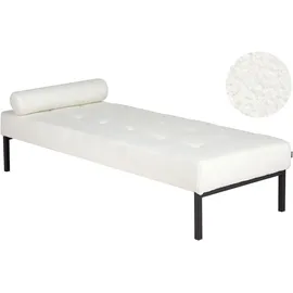 Beliani Chaiselongue CHINON Bouclé 178 x 0 x 0 cm Weiß mit Kissen