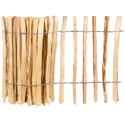 5m VOSS.garden Premium Staketenzaun, Lattenabstand 3-4cm, Gartenzaun aus Haselnuss, 60cm