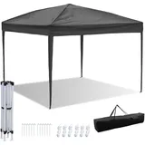 Herrselsam Pavillon 3 x 3 m, pavillon 3x3 wasserdicht stabil Winterfest,partyzelt Winterproof,Zelt UV Protection 50+ High Density Plane faltpavillon Pavillon 3 x 3 m Gartenpavillon(grau)