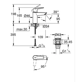 Grohe Start S-Size Einhandmischer Mattschwarz