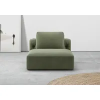 1,5-Sitzer RAUM.ID "Cushid", grün (oliv), B:107cm H:62cm T:109cm, 88% Polyester, 12% Polyacryl, Sofas, Einzelmodul, auch separat stellbar