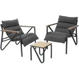 ML-Design Gartenmöbel Set 3-tlg. Anthrazit-Grau
