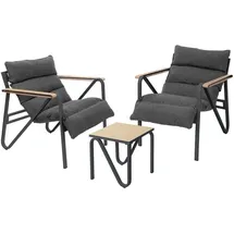 ML-Design Gartenmöbel Set 3-tlg. Anthrazit-Grau