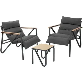 ML-Design Gartenmöbel Set 3-tlg. Anthrazit-Grau