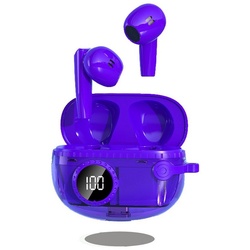Diida Kopfhörer,In-Ear-Bluetooth-Kopfhörer mit Geräuschunterdrückung,Smart Funk-Kopfhörer lila