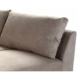 luma-home Federkern Ecksofa Schlafcouch L-Polsterecke mit Topper Bettkasten in Hell-Braun & 15108 - Hellbraun