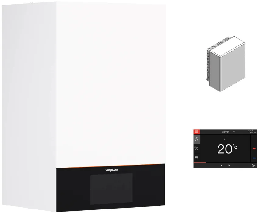 VIESSMANN Gas-Brennwert-Therme Vitodens 300-W, 19 kW, HMI 7, ATS"