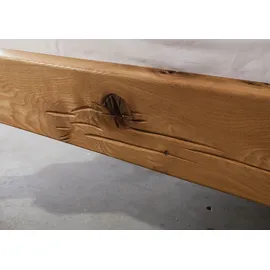 MASSIVMOEBEL24.DE Balkenbett Zerreiche 180x200 tabacco geölt Jangali 322