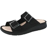 Finn Comfort FINNCO Cayman Soft Herren Pantolette schwarz Black Tangobuk Leder - 44 EU Weit
