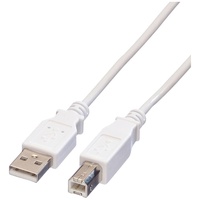 VALUE USB-Kabel USB 2.0 USB-A Stecker, USB-B Stecker 1.80m Weiß Geschirmt 11.99.8819