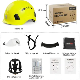 Tacklife Helm HSE06S mit gefütterten Schaumstoffpolstern für Bergsteigen, BAU, Gartenarbeit, Schweißabsorption und Wärmeableitung