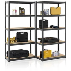 Juskys Lagerregal Basic 2er Set 180x90x40 cm - Grau