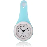 HERCHR Kleine Wanduhr, Badezimmeruhr Wasserdicht mit Haken für Badezimmer Küche Schlafzimmer(Blau)