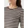 Comma, Gestreiftes Longsleeve mit dezentem Glitzergarn - braun|weiß - 36