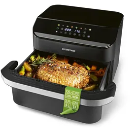 GOURMETmaxx Heißluftfritteuse Vario-Kammer 10 l schwarz