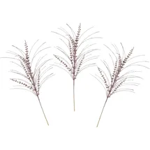 I.GE.A. Winterliche Kunstpflanze I.GE.A. "Kunstzweig, künstlicher Weihnachtszweig mit Blätter", rosa, H:80cm Ø:30cm, Kunststoff, Kunstpflanzen, mit Glitzer und Dekosteinen, 3er Set, Weihnachtsdeko