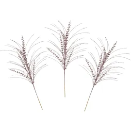 I.GE.A. Winterliche Kunstpflanze I.GE.A. "Kunstzweig, künstlicher Weihnachtszweig mit Blätter", rosa, H:80cm Ø:30cm, Kunststoff, Kunstpflanzen, mit Glitzer und Dekosteinen, 3er Set, Weihnachtsdeko