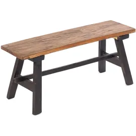 DESIGN DELIGHTS RUSTIKALE HOLZBANK Anzio 90 | 90x39x26cm (BxHxT), Bank aus Mahagoni Holz | zusammenklappbare Sitzbank, Holzbank, Küchenbank aus Holz, Faltbank | Farbe: 04 schwarz-Natur
