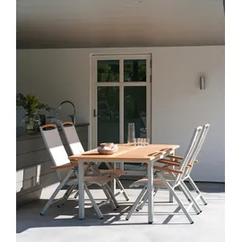 Brafab Lyon Gartentisch 194-252 x 92 x 76 cm Hellgrau/Teak